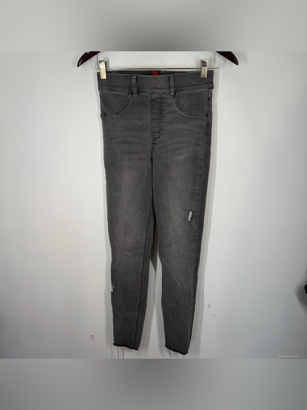Spanx Pull On Grey Skinny Jeans Size Small Jeggings Stretch